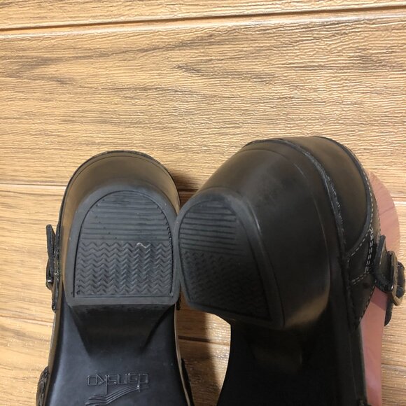 Women's Black Leather Mary Jane Clogs 7.5 - Picture 7 of 14